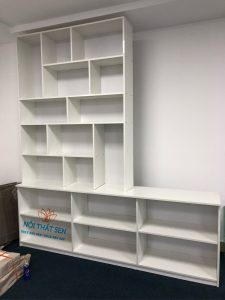 Tủ tài liệu gỗ văn phòng màu trắng giá rẻ – TTL 04